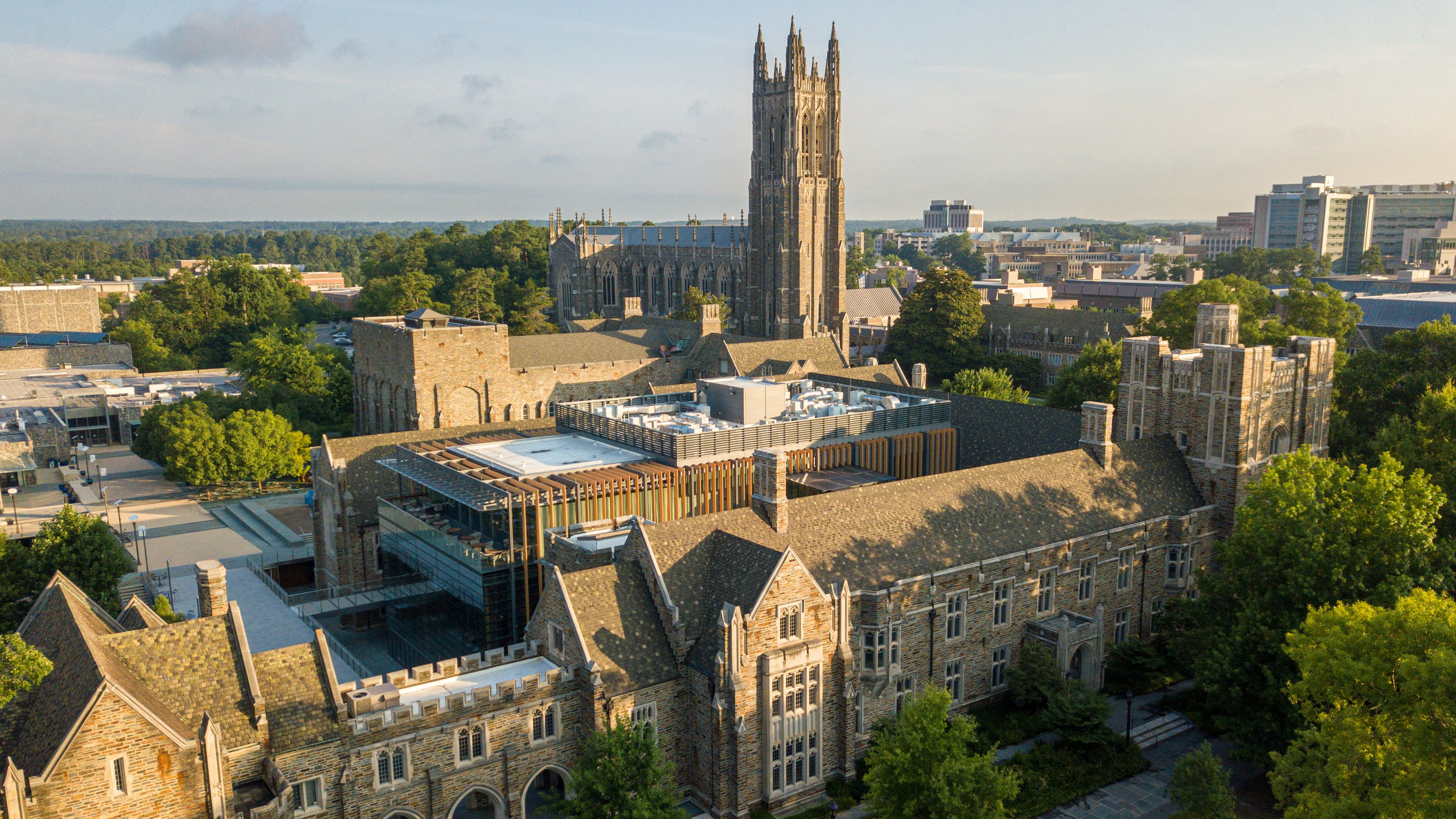 aerial of Duke's campus
